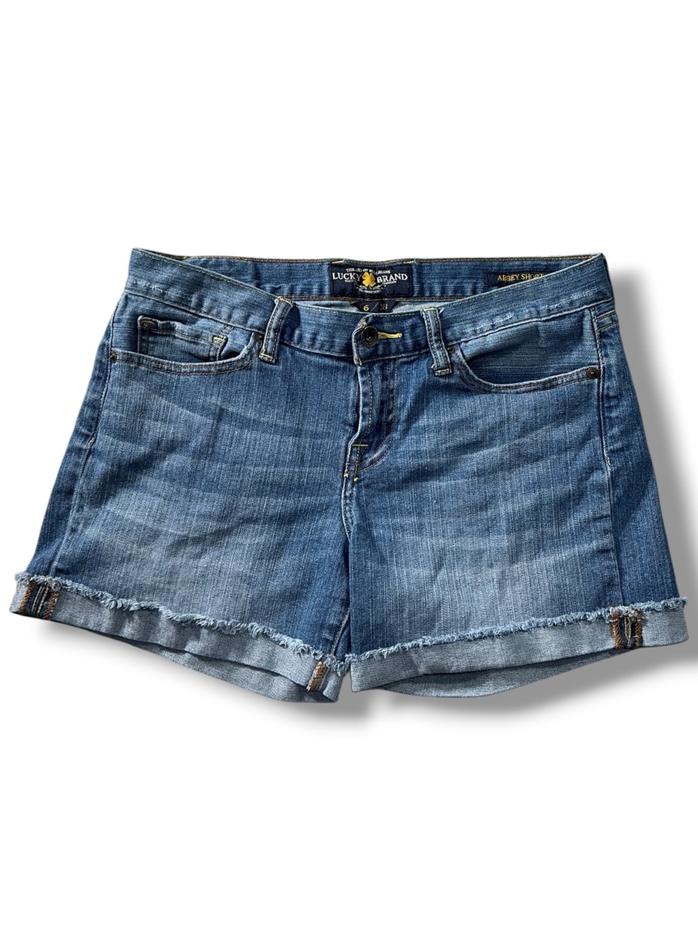 Lucky Brand Abbey Short Distressed Blue Denim Cutoff Shorts